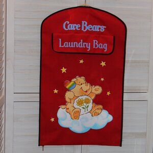 Vintage Care Bears Red Hanging Laundry Bag 1984 American Greetings Hong Kong